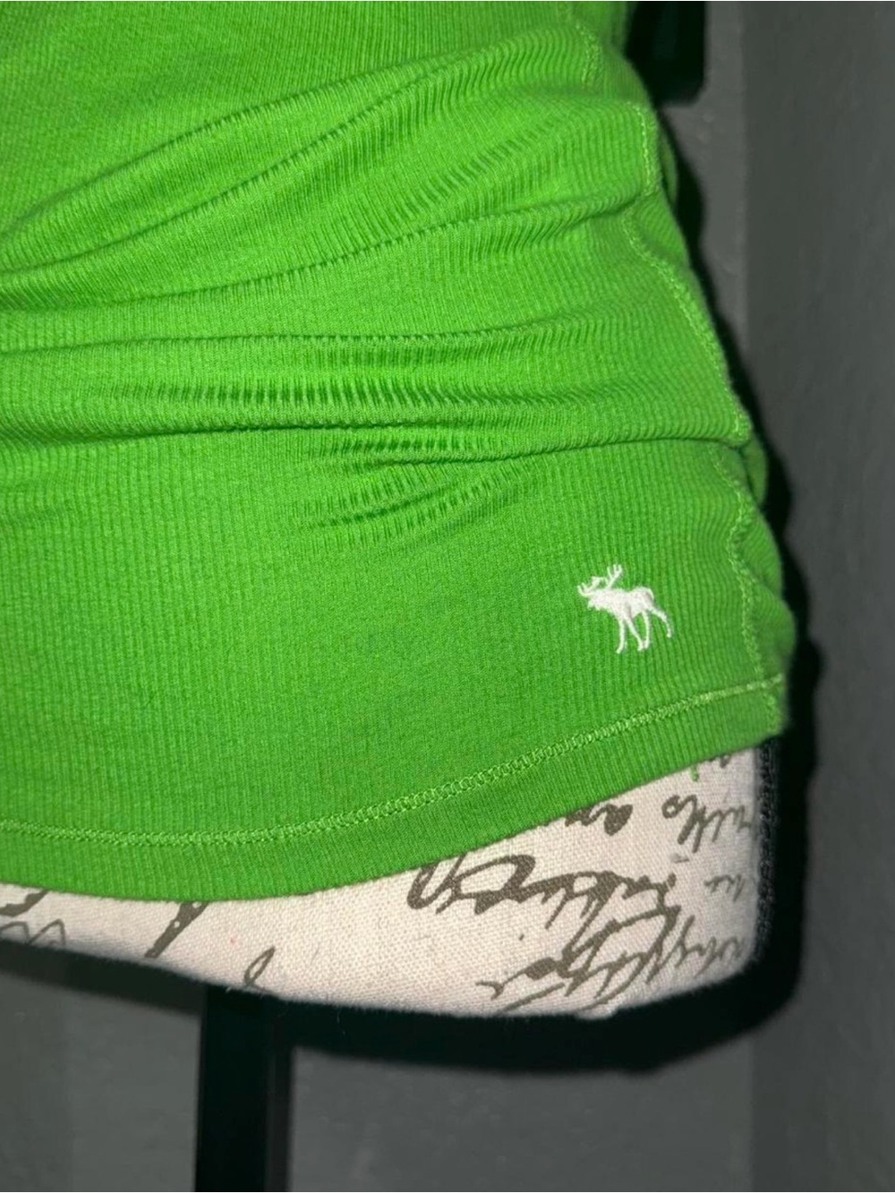 Vintage Abercrombie & Fitch Green Ribbed tank top with moose detail